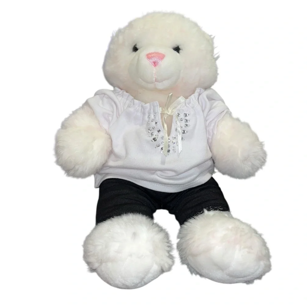 Build a bear workshop bab white teddy bear millennial business casual plush